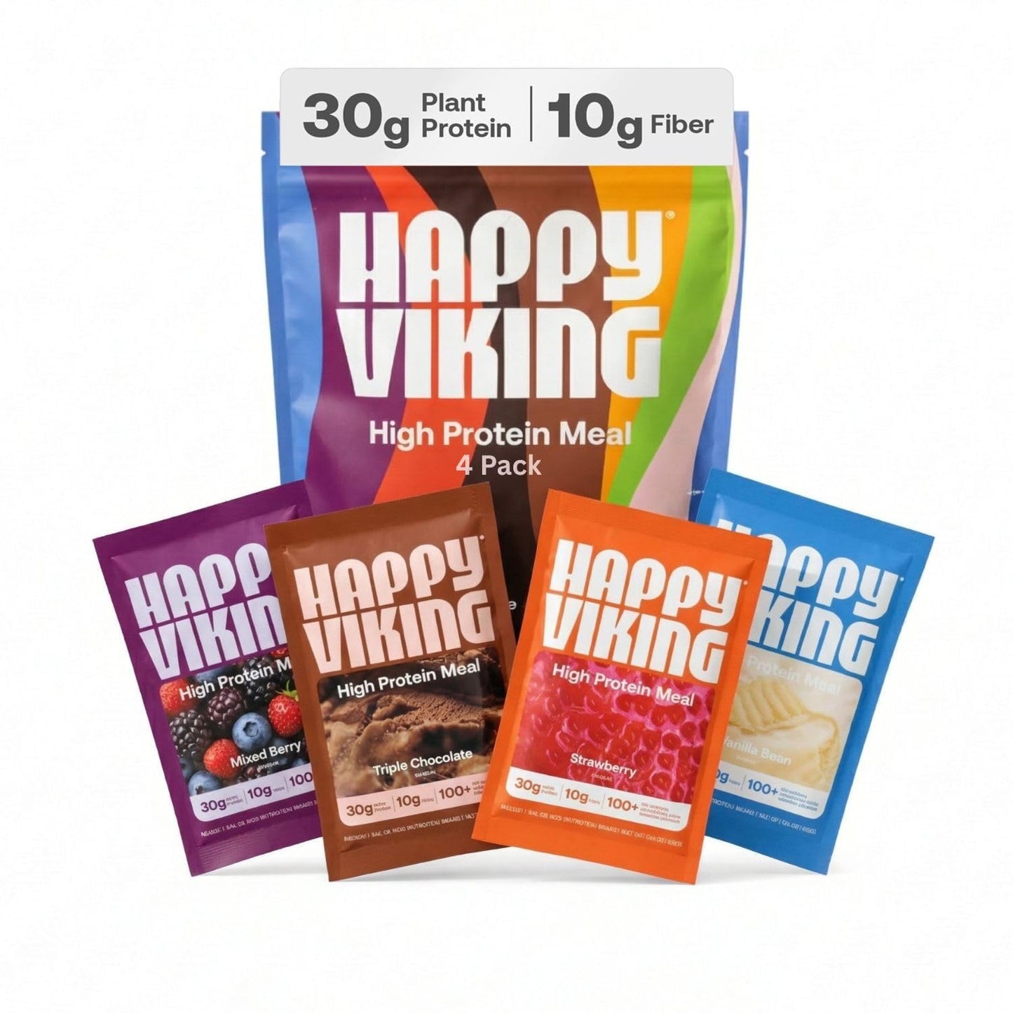 Happy Viking Plant-Based Vegan Protein Powder +100 Superfoods Vanilla Meal Replacement Shake, Created by Venus Williams, 30g Plant Protein, 10g Fiber,Gluten-Free, Non-GMO, 15 Meals