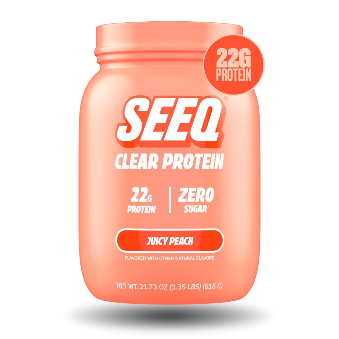 SEEQ Clear Protein Powder - Watermelon Wave - 22 Servings - 22g Clear Whey Protein Isolate - Zero Sugar - 0g Lactose - Allergen Friendly - GLP1 Support - Bone Health - Muscle Post Workout Recovery