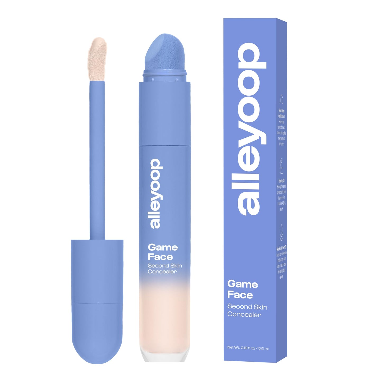 Alleyoop Game Face Makeup Concealer - Lightweight, Buildable Under Eye Concealer for Dark Circles, Hydrating Cream Formula for Women with Aloe Stem Cell - Smooth, Crease-Proof Makeup (Trailblazer)