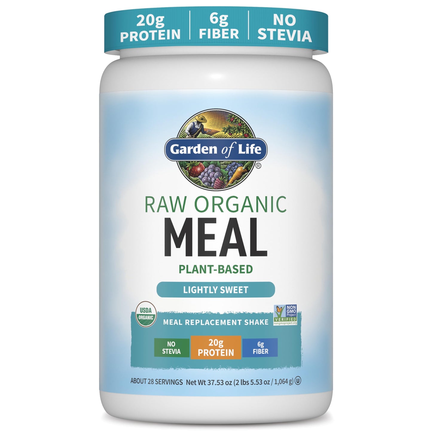 Garden of Life Raw Organic Meal Protein Powder, Chocolate, 28 Servings | Raw Organic, with Plant Based Pea Protein, Sprouts, Greens, Probiotics, Dairy Free 28 Servings