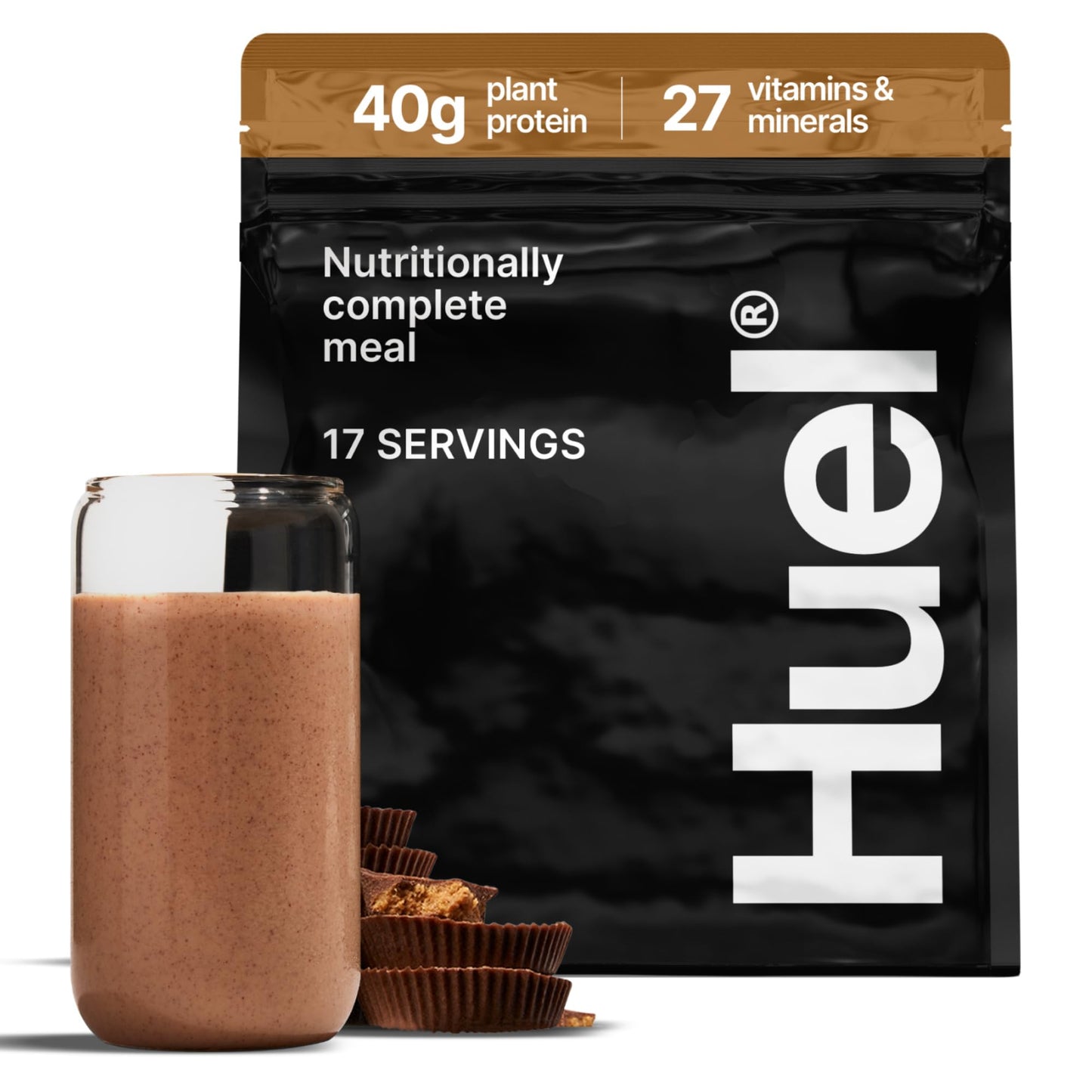 Huel Black Edition | Chocolate 40g Vegan Protein Powder | Nutritionally Complete Meal Replacement | 27 Vitamins and Minerals, Gluten Free | 17 Servings