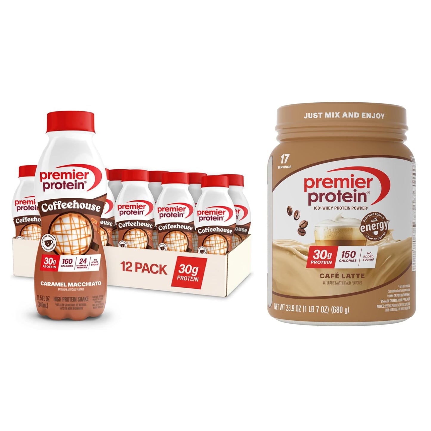 Premier Protein 30g High Protein Powder, 100% Whey, Vanilla, 29 Servings