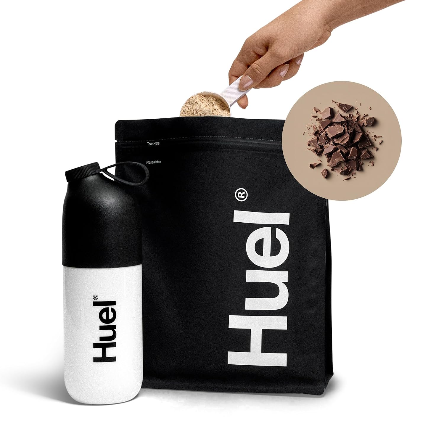 Huel Black Edition | Chocolate 40g Vegan Protein Powder | Nutritionally Complete Meal Replacement | 27 Vitamins and Minerals, Gluten Free | 17 Servings