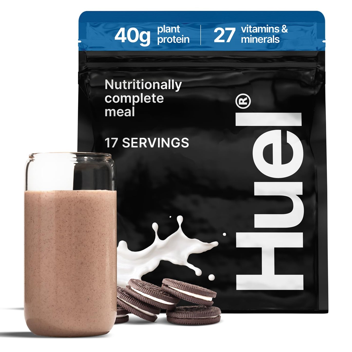 Huel Black Edition | Chocolate 40g Vegan Protein Powder | Nutritionally Complete Meal Replacement | 27 Vitamins and Minerals, Gluten Free | 17 Servings