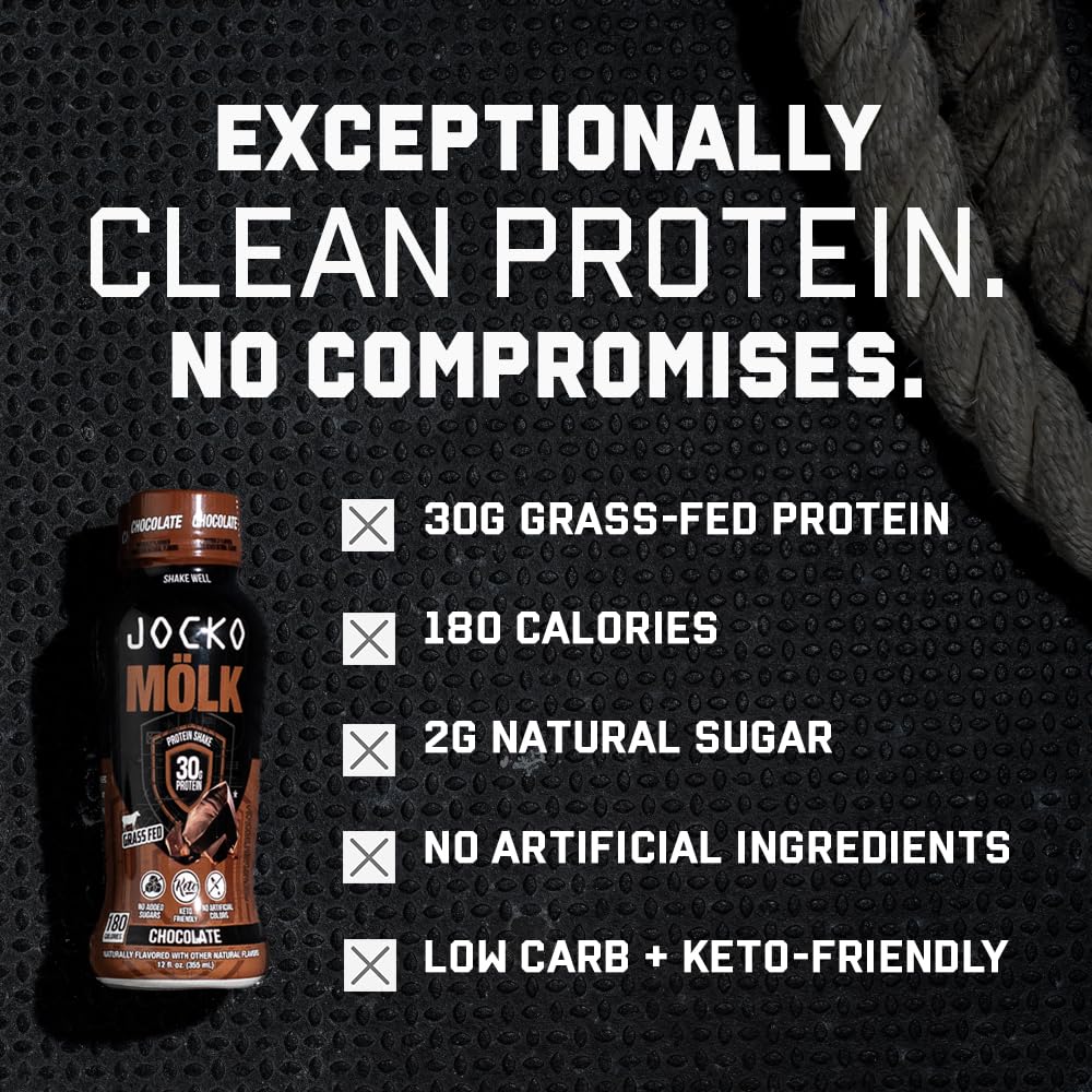Jocko Fuel High Protein Shakes, Banana Cream, 12 fl oz | 12 Pack