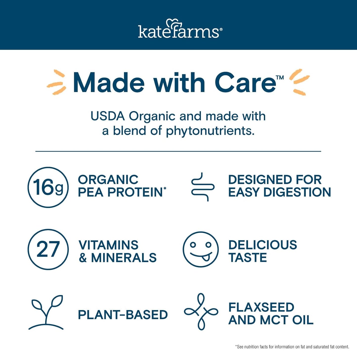 KATE FARMS Organic 1.2 Glucose Support Shake, Vanilla, 16g Protein, 27 Vitamins and Minerals, Diabetic Nutrition Meal Replacement, 8.45 oz (12 Pack)