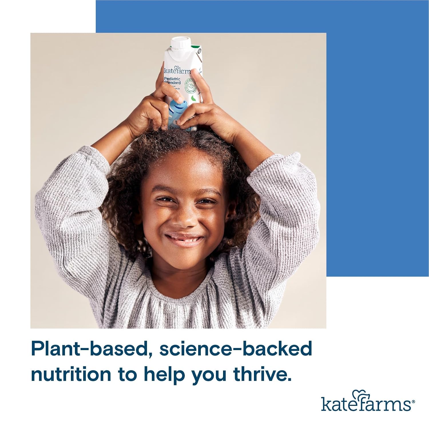KATE FARMS Pediatric 1.2 High Calorie Shake, Vanilla, 6 Pack | Organic pediatric nutrition shake with 12g protein plus 27 vitamins and minerals.