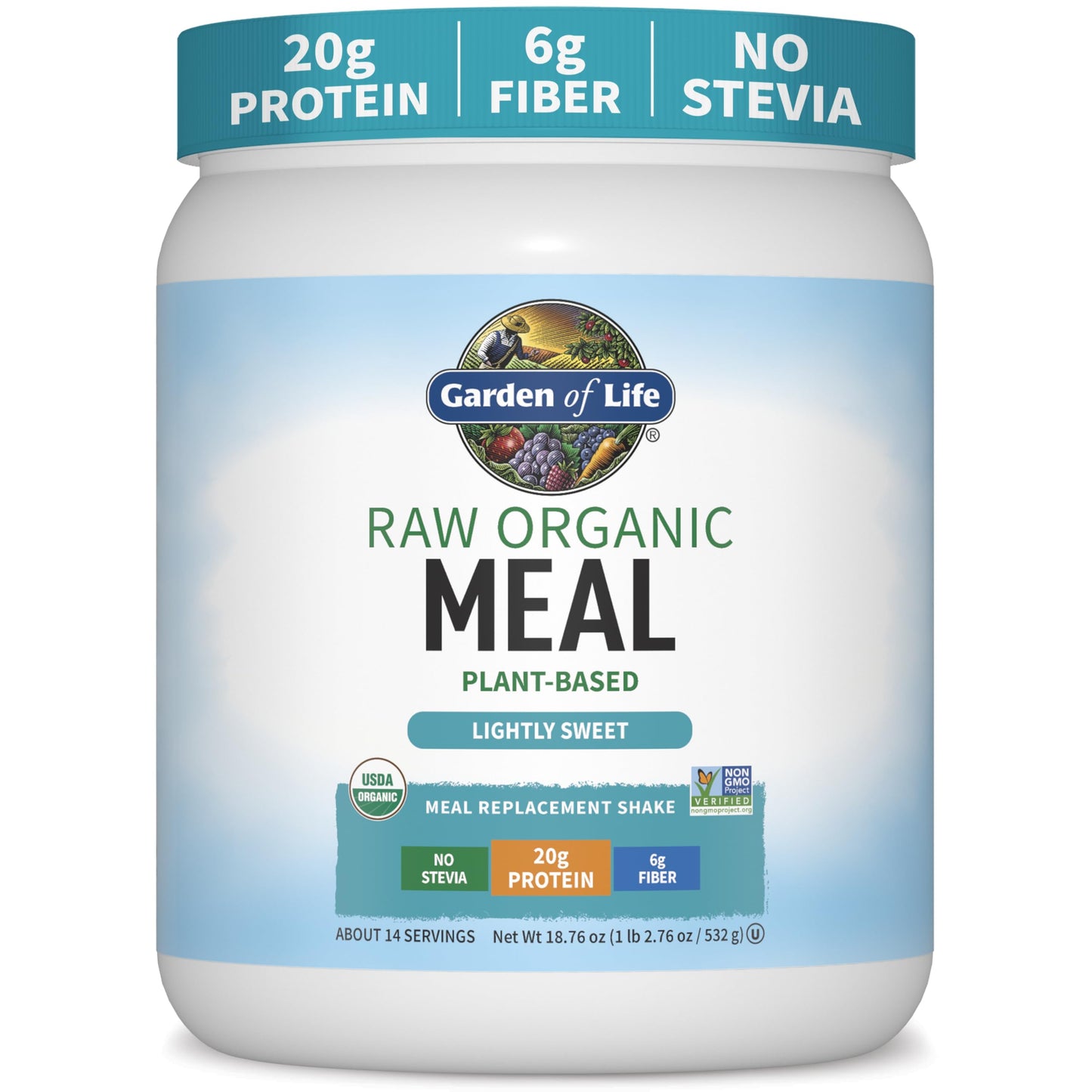 Garden of Life Raw Organic Meal Protein Powder, Chocolate, 28 Servings | Raw Organic, with Plant Based Pea Protein, Sprouts, Greens, Probiotics, Dairy Free 28 Servings