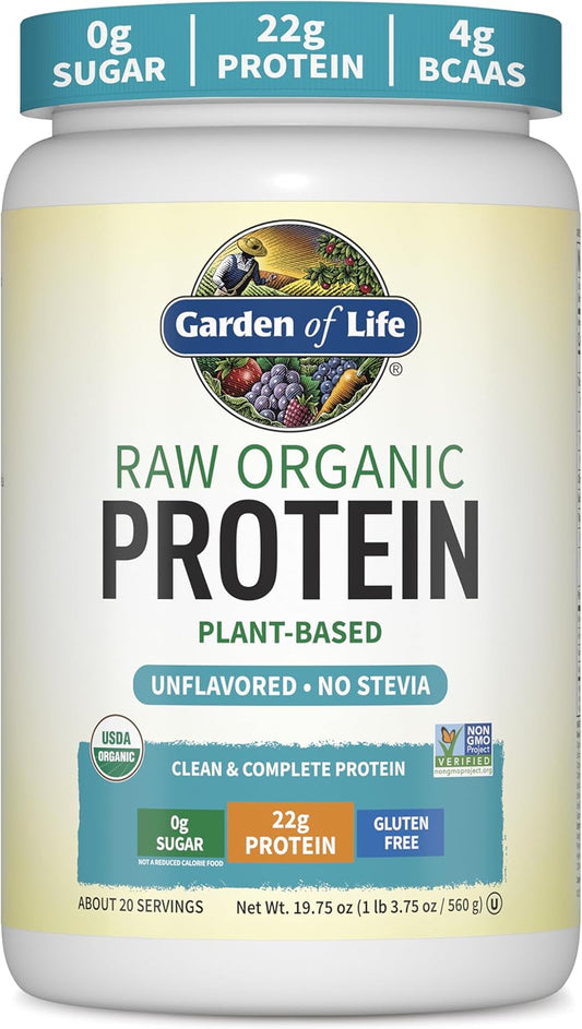 Garden of Life Organic Vegan Protein Powder, Plant Based & BCAAs, Organic Protein Powder with Probiotics & Enzymes, Non-GMO, Gluten-Free Lactose Free 1.2 LB