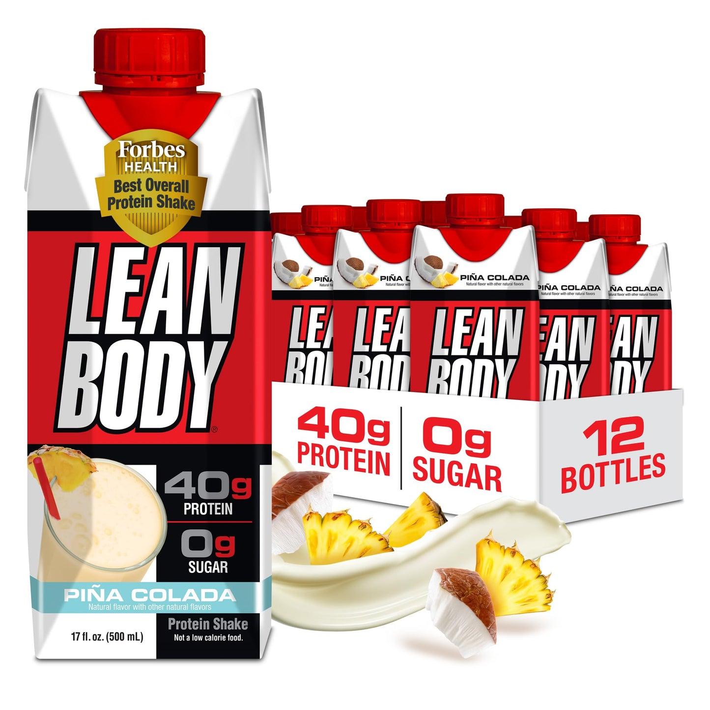 Labrada Lean Body Ready-to-Drink Banana Protein Shake,40g Protein,Whey Blend,0 Sugar,Gluten Free,22 Vitamins & Minerals,17 Ounce (Recyclable Carton & Lid - Pack of 12) LABRADA