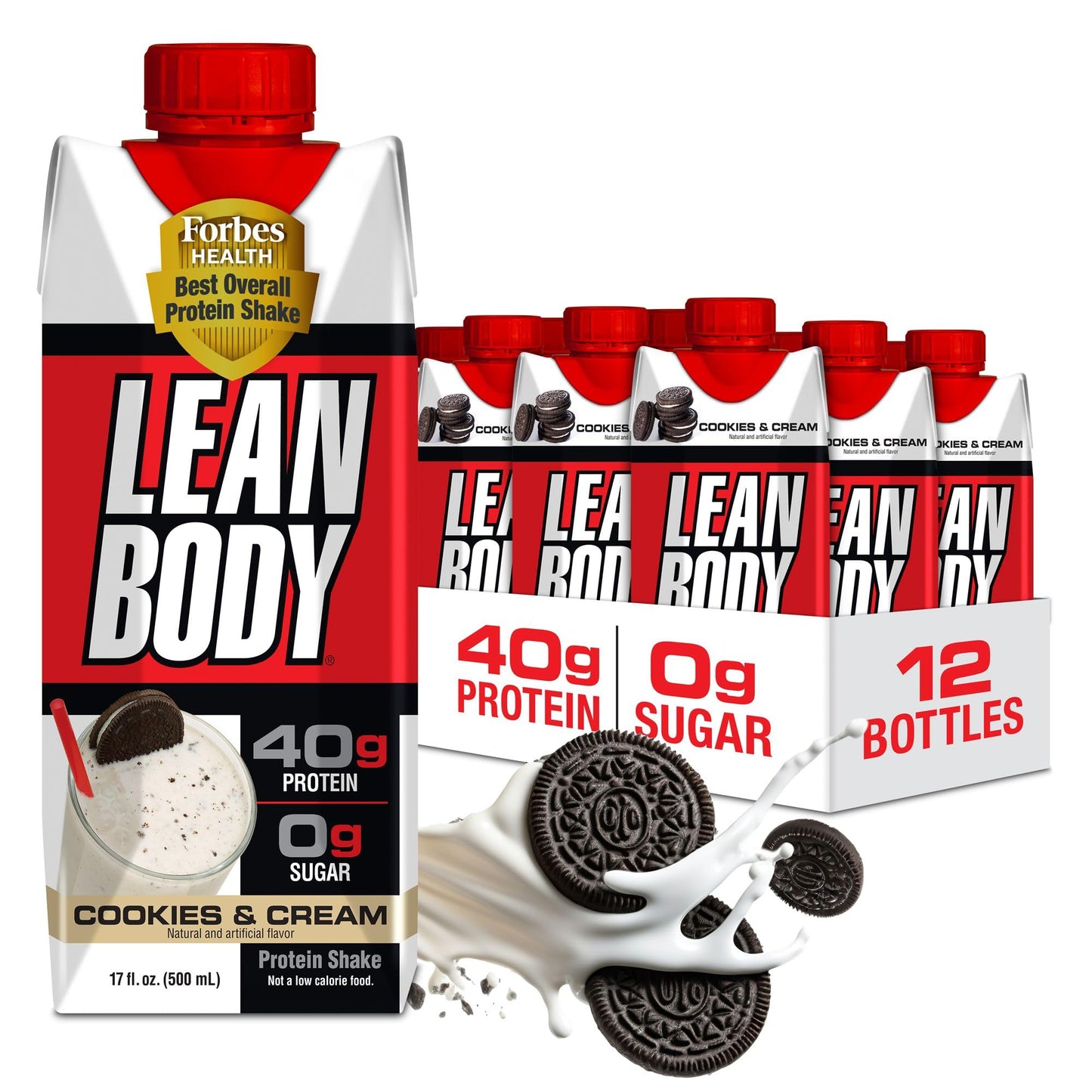 Labrada Lean Body Ready-to-Drink Banana Protein Shake,40g Protein,Whey Blend,0 Sugar,Gluten Free,22 Vitamins & Minerals,17 Ounce (Recyclable Carton & Lid - Pack of 12) LABRADA
