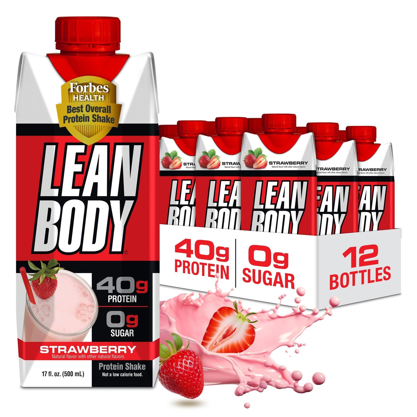 Labrada Lean Body Ready-to-Drink Banana Protein Shake,40g Protein,Whey Blend,0 Sugar,Gluten Free,22 Vitamins & Minerals,17 Ounce (Recyclable Carton & Lid - Pack of 12) LABRADA