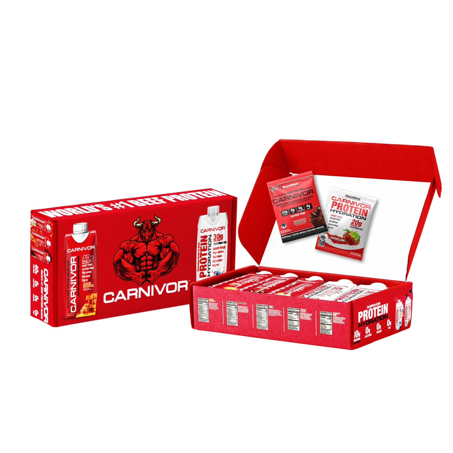 MuscleMeds Carnivor RTD, Ready to Drink Protein, Lactose Free, Sugar Free, 40g Isolate Protein, Muscle Building, Recovery, Chocolate, 16.9 Fl Oz (Pack of 12)