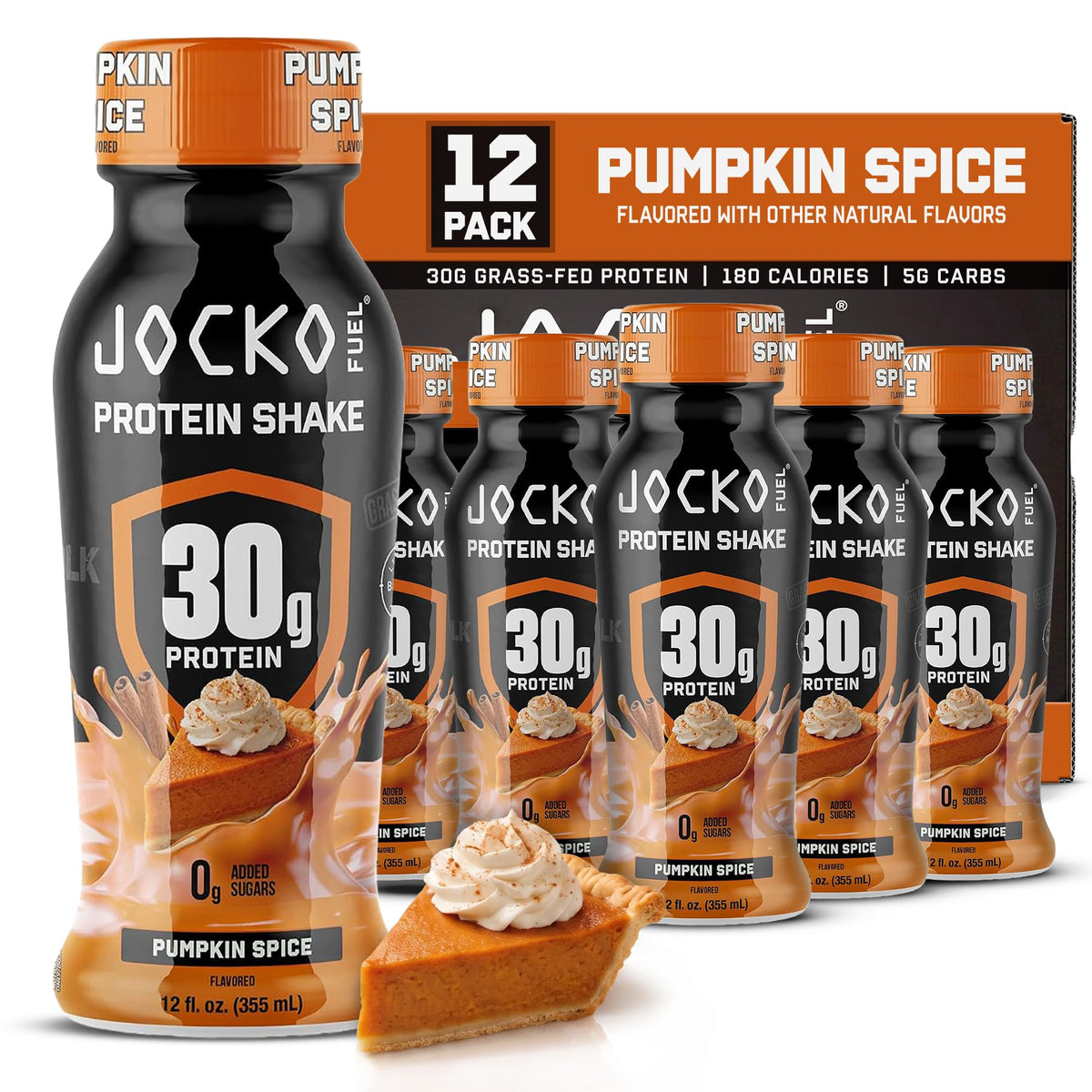 Jocko Fuel High Protein Shakes, Banana Cream, 12 fl oz | 12 Pack