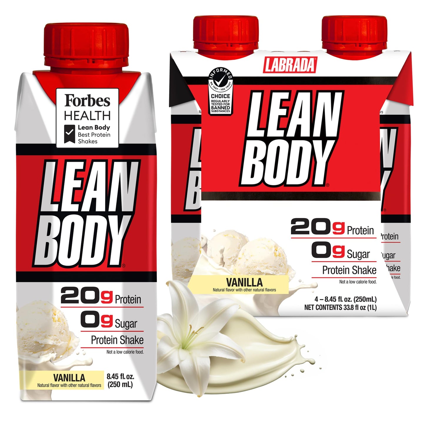 Labrada Lean Body Ready-to-Drink Banana Protein Shake,40g Protein,Whey Blend,0 Sugar,Gluten Free,22 Vitamins & Minerals,17 Ounce (Recyclable Carton & Lid - Pack of 12) LABRADA