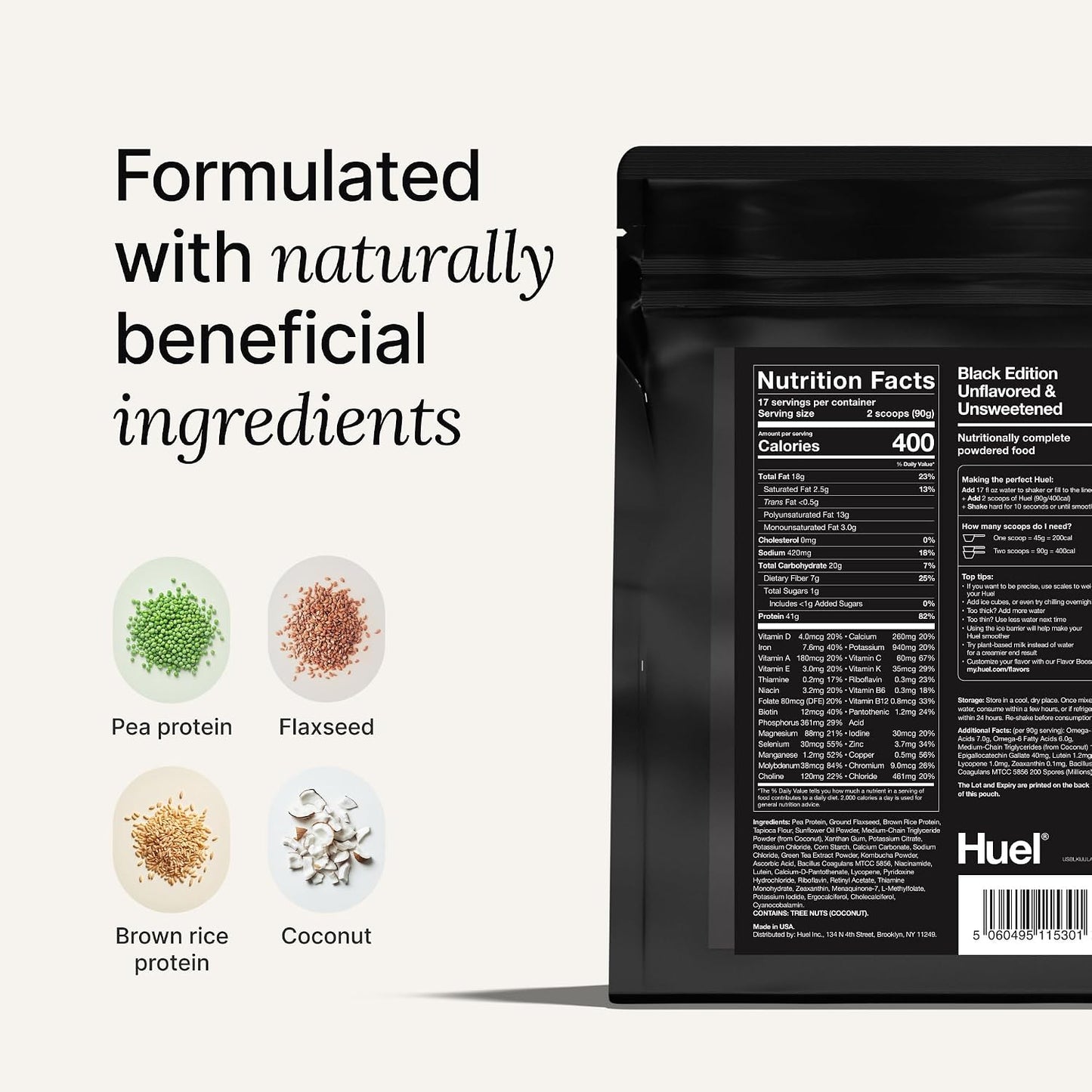 Huel Black Edition | Chocolate 40g Vegan Protein Powder | Nutritionally Complete Meal Replacement | 27 Vitamins and Minerals, Gluten Free | 17 Servings