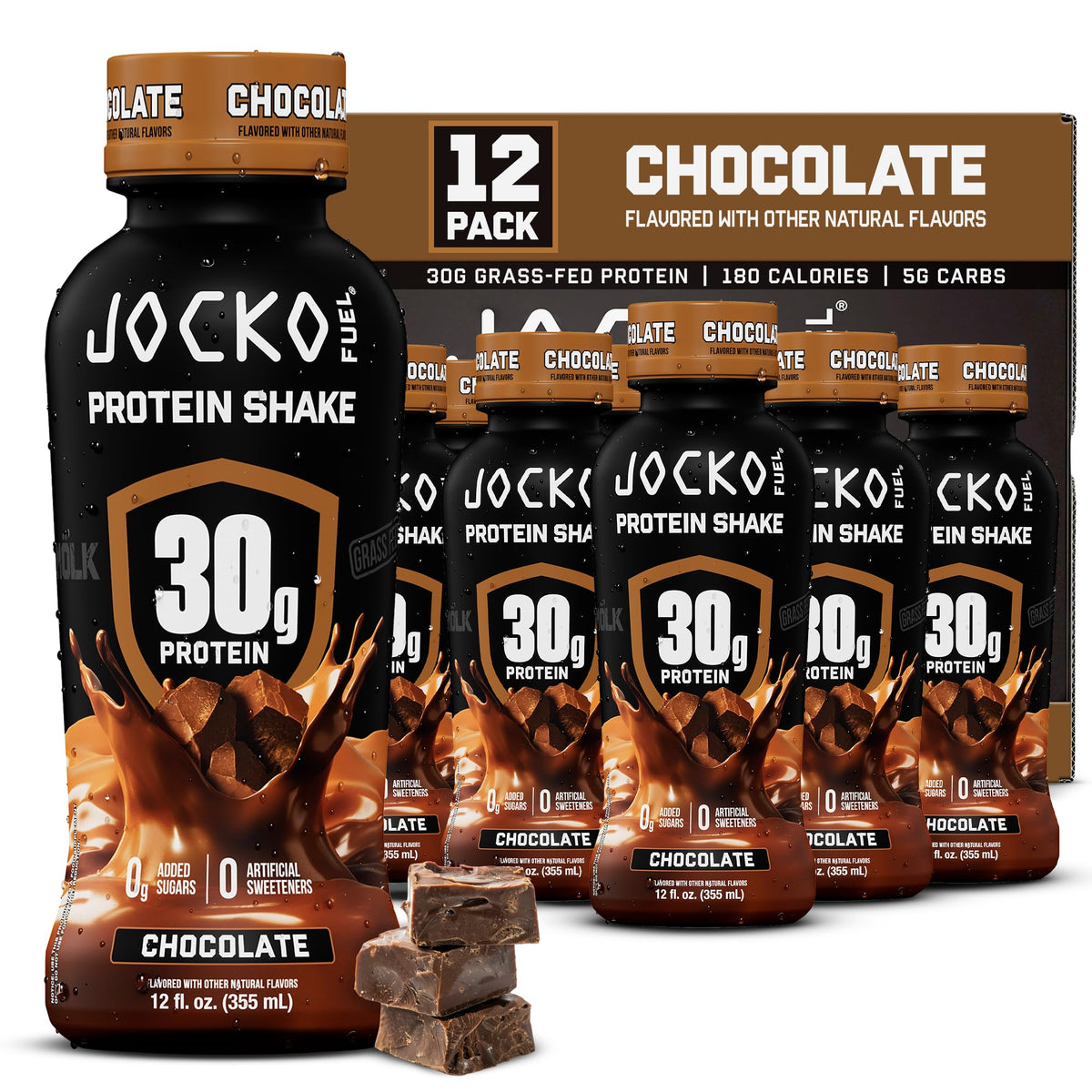 Jocko Fuel High Protein Shakes, Banana Cream, 12 fl oz | 12 Pack
