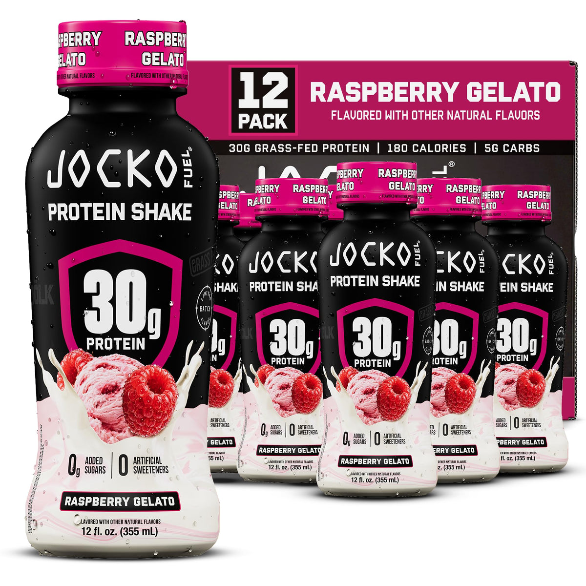 Jocko Fuel High Protein Shakes, Banana Cream, 12 fl oz | 12 Pack