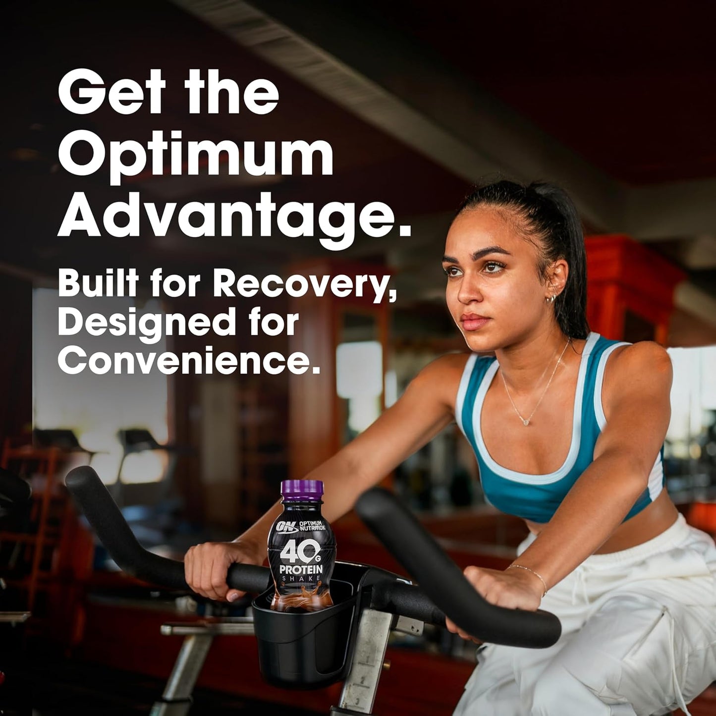 Optimum Nutrition 40g Protein Shake, Chocolate, 14 Fl Oz, 12 Ct | Naturally Flavored, On The Go Complete Protein Drink, Supports Muscle Recovery, 40g of Protein per Serving, Gluten Free