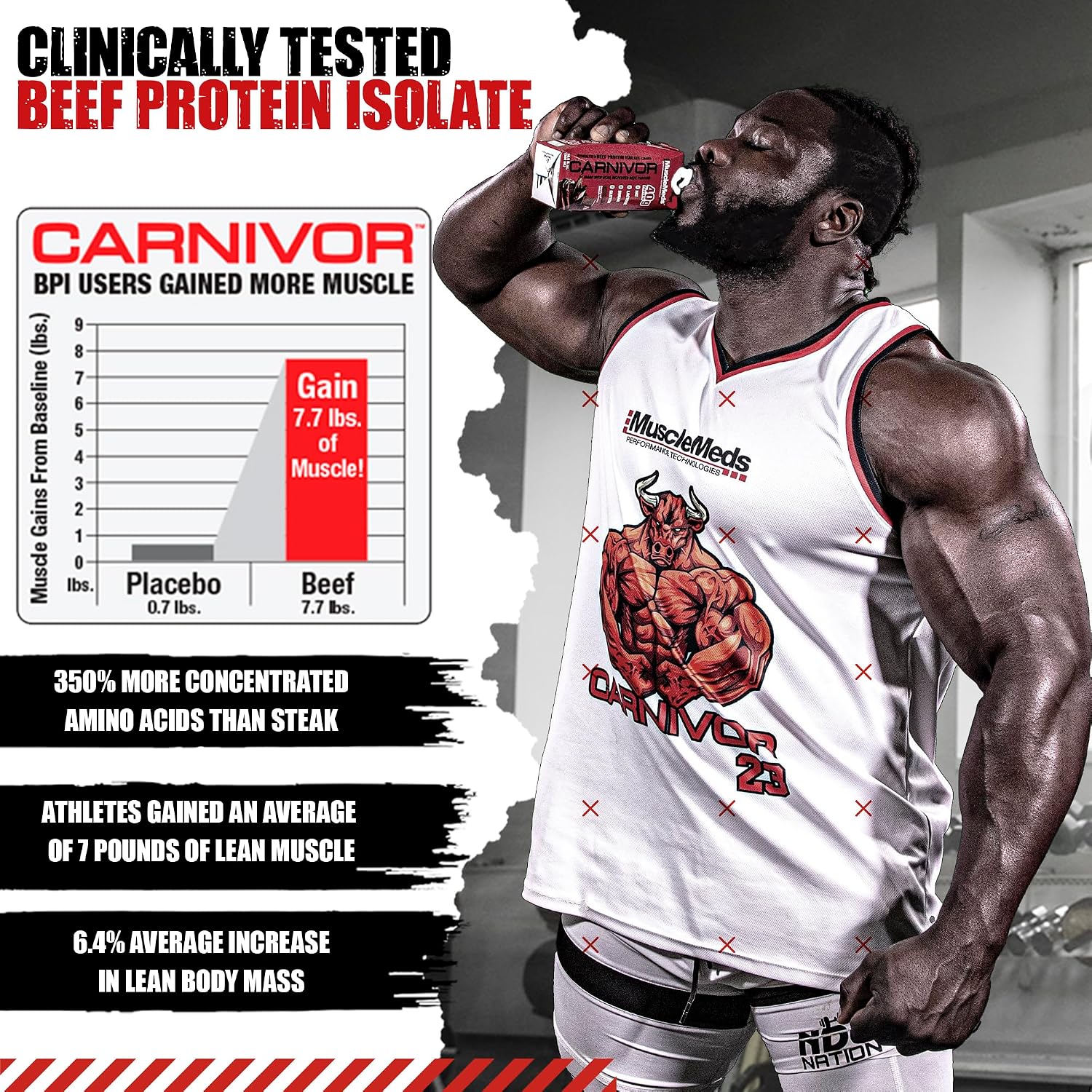 MuscleMeds Carnivor RTD, Ready to Drink Protein, Lactose Free, Sugar Free, 40g Isolate Protein, Muscle Building, Recovery, Chocolate, 16.9 Fl Oz (Pack of 12)